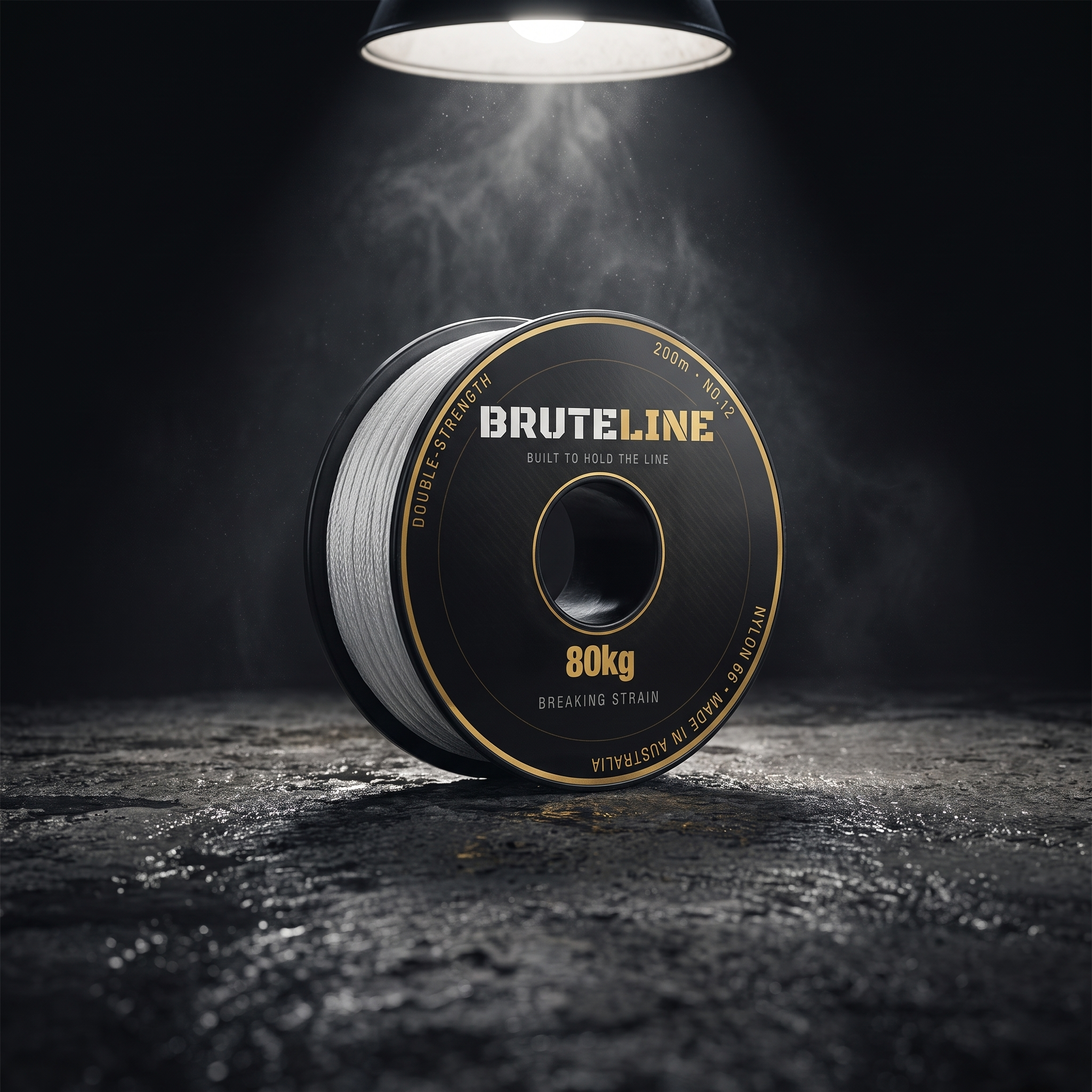 BruteLine 80 200m bricklayer's stringline reel, white Nylon 66 line, 80kg breaking strain