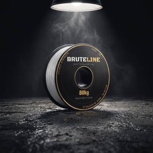 BruteLine 80 200m bricklayer's stringline reel, white Nylon 66 line, 80kg breaking strain